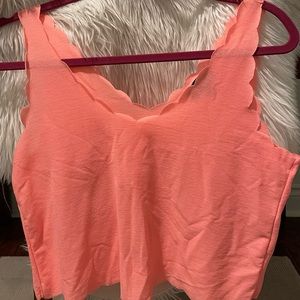 Topshop Scallop Crop Top
